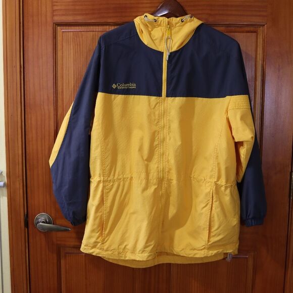 Columbia Navy Blue & Yellow Outerwear Rain Gear Jacket Womens Medium - Picture 3 of 16